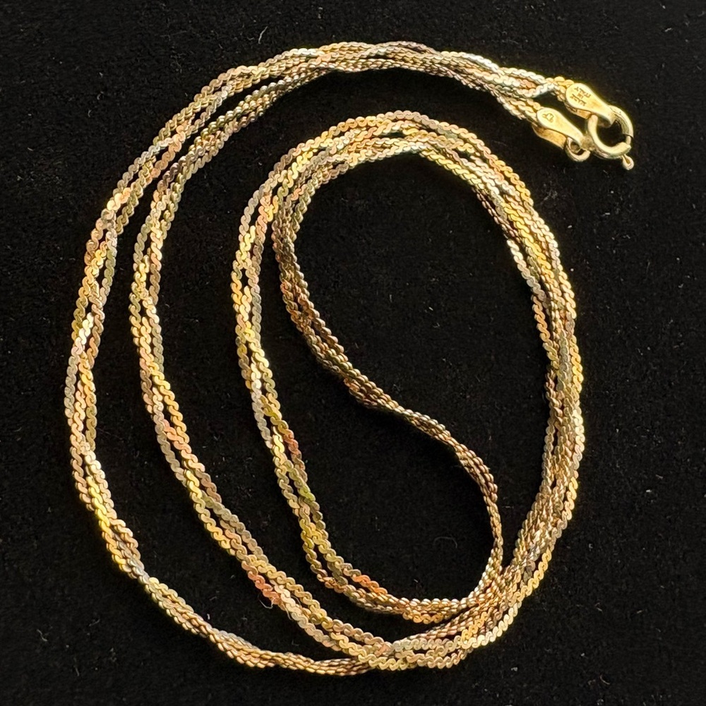 Sterling silver 925 Gold Plate Braided necklace Italy
